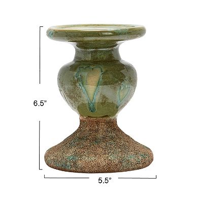 Storied Home 2-Tone Sculptural Terracotta Candleholder