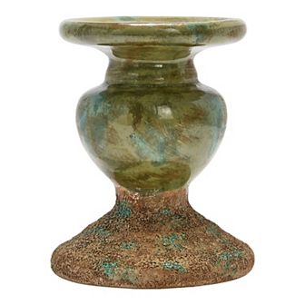Storied Home 2-Tone Sculptural Terracotta Candleholder