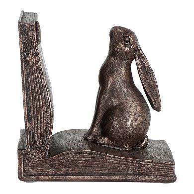 Storied Home Decorative Rustic Resin Rabbit Bookends 2-piece Set