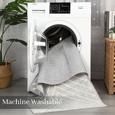Garvee Soft Geometric Symmetry Rug Machine Washable Geometric Pattern Floor Cover