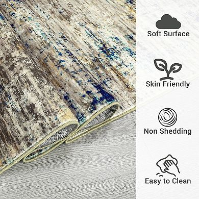 Garvee Machine Washable Abstract Area Rug Indoor Modern Throw Carpet