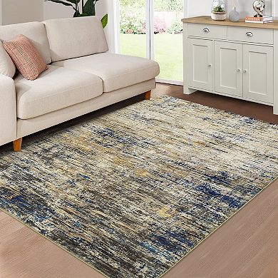 Garvee Machine Washable Abstract Area Rug Indoor Modern Throw Carpet