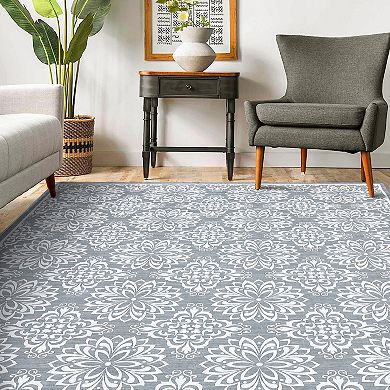 Garvee Modern Floral Area Rug & Washable Soft Throw Carpet for Home Decor