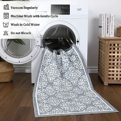 Garvee Modern Floral Area Rug & Washable Soft Throw Carpet for Home Decor