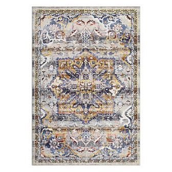 Garvee Machine Washable Vintage Area Rug Floral Print Throw Carpet for Bedroom Living Room