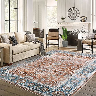 Garvee Transitional Floral Area & Oriental Washable Floor Carpet for Home Decor
