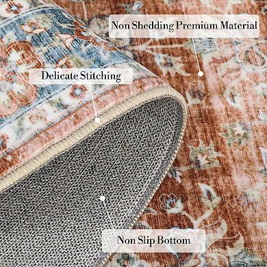 Garvee Transitional Floral Area & Oriental Washable Floor Carpet for Home Decor