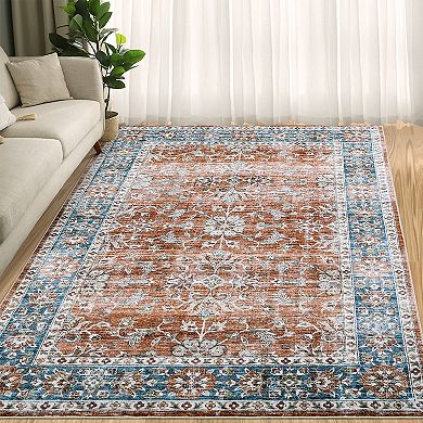 Garvee Transitional Floral Area & Oriental Washable Floor Carpet for Home Decor