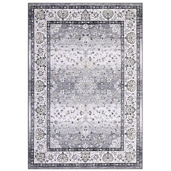 Garvee Vintage Boho Floral Area Rug Traditional Soft Low Pile Throw Carpet for Home Decor
