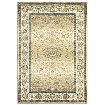 Garvee Vintage Boho Floral Area Rug Traditional Soft Low Pile Throw Carpet for Home Decor