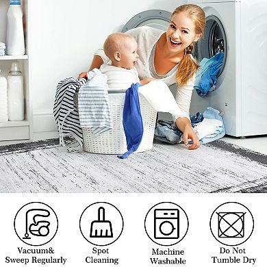 Garvee Minimalist Style Carpet for Living Room & Washable Soft Throw Carpet for Home Decor