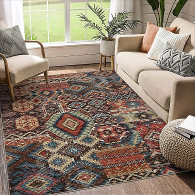 Garvee Traditional Floral Print Area Rug Machine Washable Vintage Soft Carpet Mat