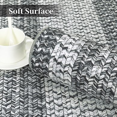 Garvee Modern Imitation Braided Print Area Rug Soft Stain Resistant Geometric Carpet