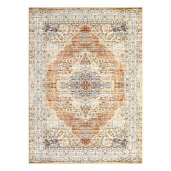 Garvee Persian Traditional Area Rugs Vintage Distressed Floral Pattern Rug