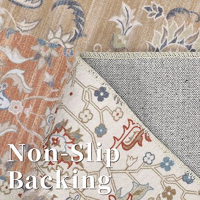 Garvee Machine Washable Chenille Carpet for Home Decor Bohemian Farmhouse Area Rug