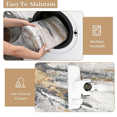 Garvee Modern Abstract Rug for Living Room Washable Soft Floor Carpet for Bedroom