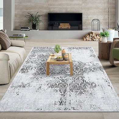 Garvee Chenille Low Pile Stain Resistant Carpet for Dining Room Soft Washable Throw Carpet