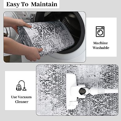 Garvee Chenille Low Pile Stain Resistant Carpet for Dining Room Soft Washable Throw Carpet