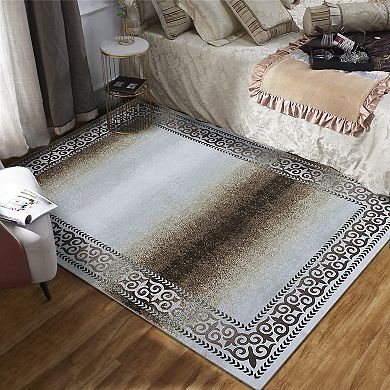 Garvee Contemporary Stain Resistant Carpet & Machine Washable Modern Abstract Rug