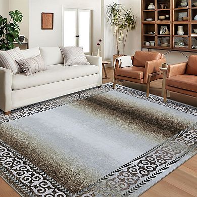 Garvee Contemporary Stain Resistant Carpet & Machine Washable Modern Abstract Rug