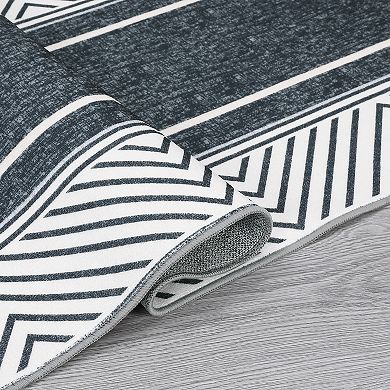 Garvee Modern Bordered Washable Area Rugs Soft Washable Floorcover Mat for Bedroom Living Room