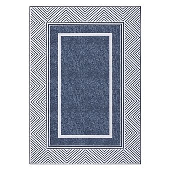 Garvee Modern Bordered Washable Area Rugs Soft Washable Floorcover Mat for Bedroom Living Room