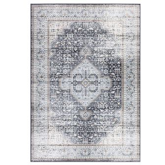 Garvee Distressed Floral Area Rug Vintage Washable Floor Cover