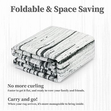 Garvee Indoor Modern Soft Throw Carpet & Machine Washable Contemporary Low Pile Abstract Rug
