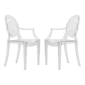 LeisureMod Carroll Modern Acrylic Chair, Set of 2