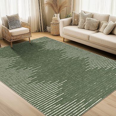 Garvee Stain Resistant Geometric Carpet Soft Washable Throw Carpet for Bedroom Living Room