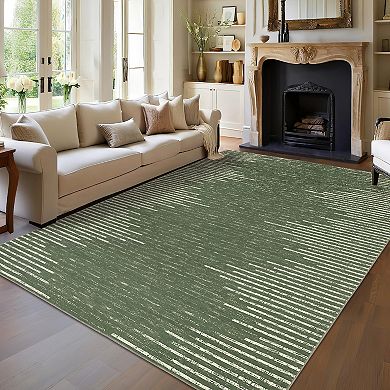 Garvee Stain Resistant Geometric Carpet Soft Washable Throw Carpet for Bedroom Living Room