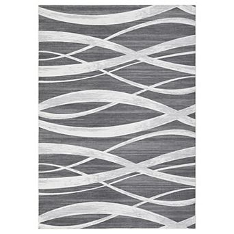 Garvee Contemporary Curve Abstract Rug Soft Boho Living Room Carpet