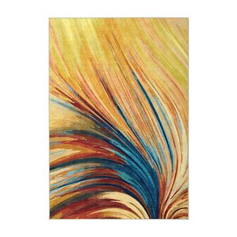 Garvee Abstract Colorful Brush Stroke Area Rug Soft Washable Carpet for Living Room