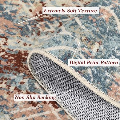 Garvee Modern Abstract Washable Area Rug for Bedroom Soft Living Room Carpet Mat