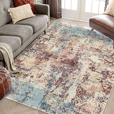 Garvee Modern Abstract Washable Area Rug for Bedroom Soft Living Room Carpet Mat