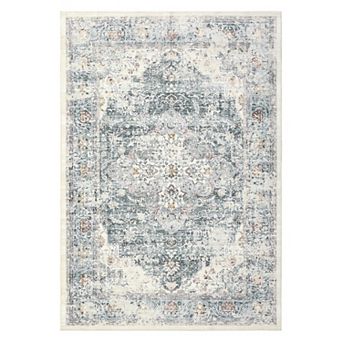 Garvee Vintage Floral Print Area Rug Retro Accent Throw Carpet for Bedroom Living Room