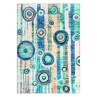 Garvee Geometric Floral Print Rug Modern Abstract Rug for Living Room