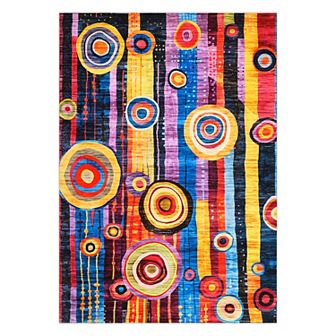 Garvee Geometric Floral Print Rug Modern Abstract Rug for Living Room