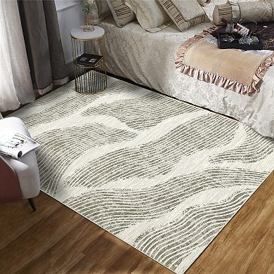 Garvee Modern Abstract Washable Area Rug Indoor Contemporary Throw Carpet