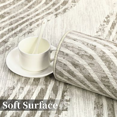 Garvee Modern Abstract Washable Area Rug Indoor Contemporary Throw Carpet