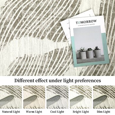 Garvee Modern Abstract Washable Area Rug Indoor Contemporary Throw Carpet