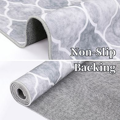 Garvee Moroccan Soft Fluffy Geometric Rug & Washable Throw Rug for Living Room Bedroom Decor