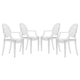 LeisureMod Carroll Modern Acrylic Chair, Set of 4