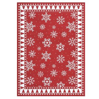 Garvee Winter Christmas Washable Area Rug Holiday Home Decorations Carpet