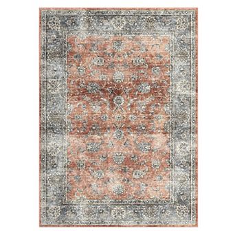 Garvee Vintage Oriental Floral Bedroom Rug Ultra Soft Washable Floorcover Mat for Living Room