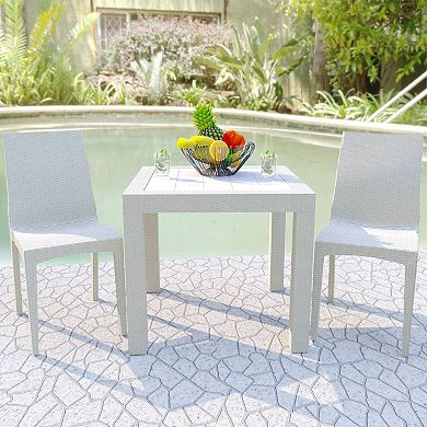 LeisureMod Weave Mace Indoor/Outdoor Dining Chair (Armless), Set of 2