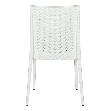 LeisureMod Weave Mace Indoor/Outdoor Dining Chair (Armless), Set of 2