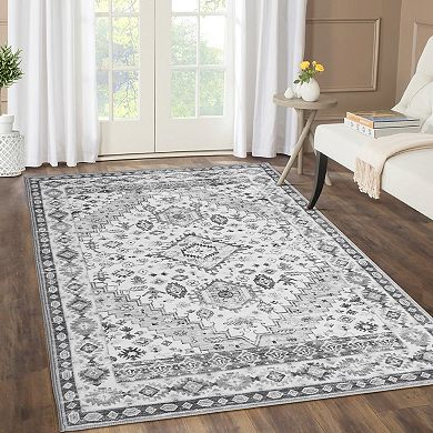 Garvee Boho Machine Washable Rug Vintage Office Rug