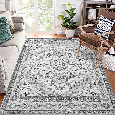 Garvee Boho Machine Washable Rug Vintage Office Rug