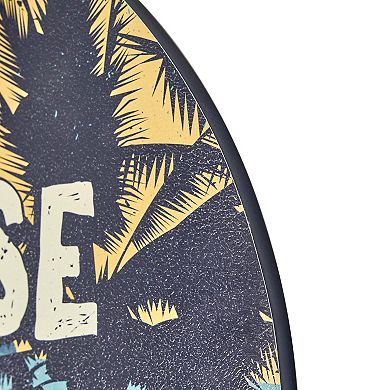 American Art Décor Escape to Paradise Round Wall Plaque